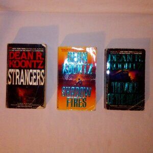 (3) Dean Koontz Paperback Books: Strangers, Shadowfires & The Voice of Night